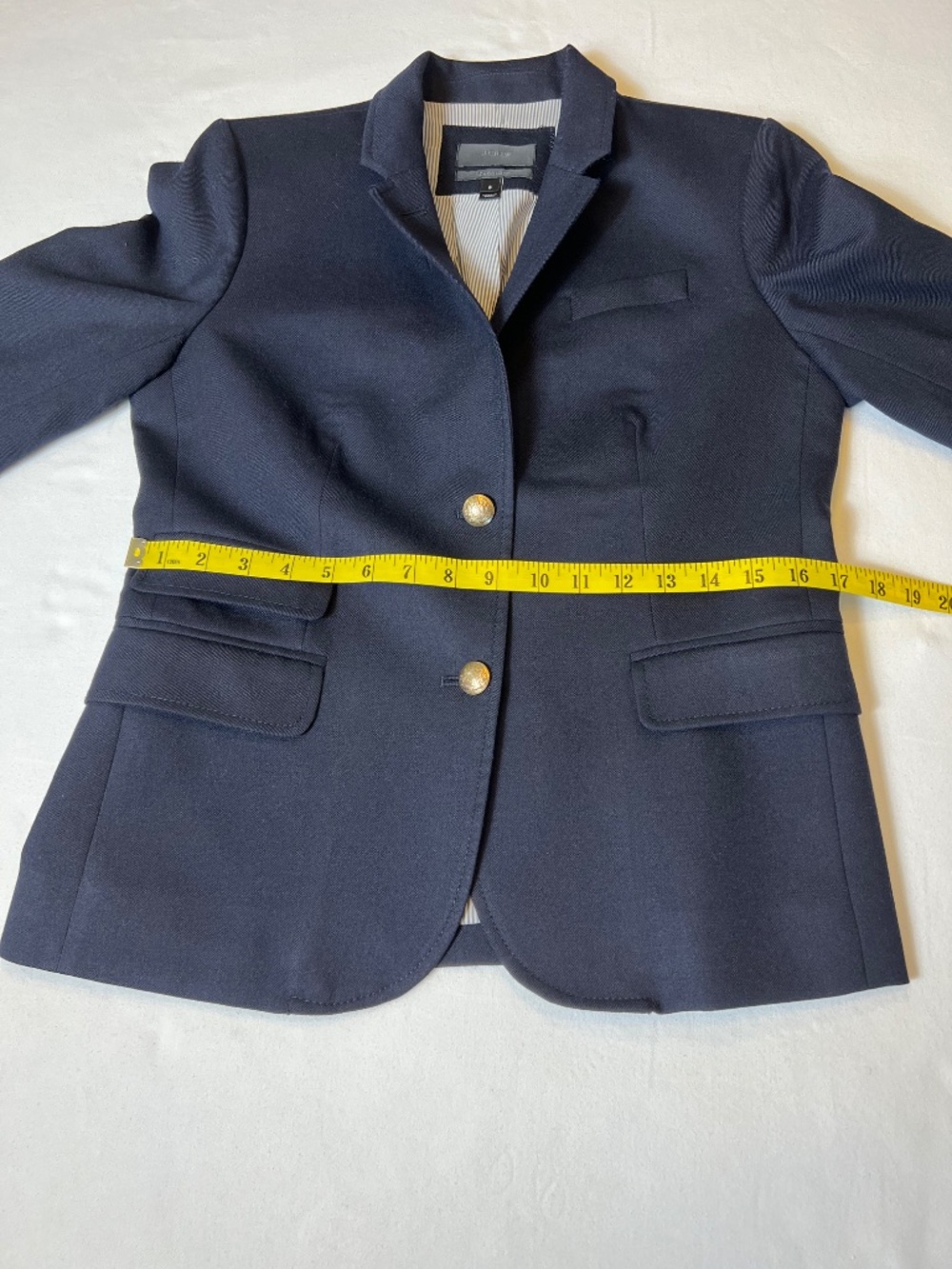 J. Crew Schoolboy Navy Wool Blend Blazer with Gold Tone Buttons Preppy Academia - Picture 5 of 12